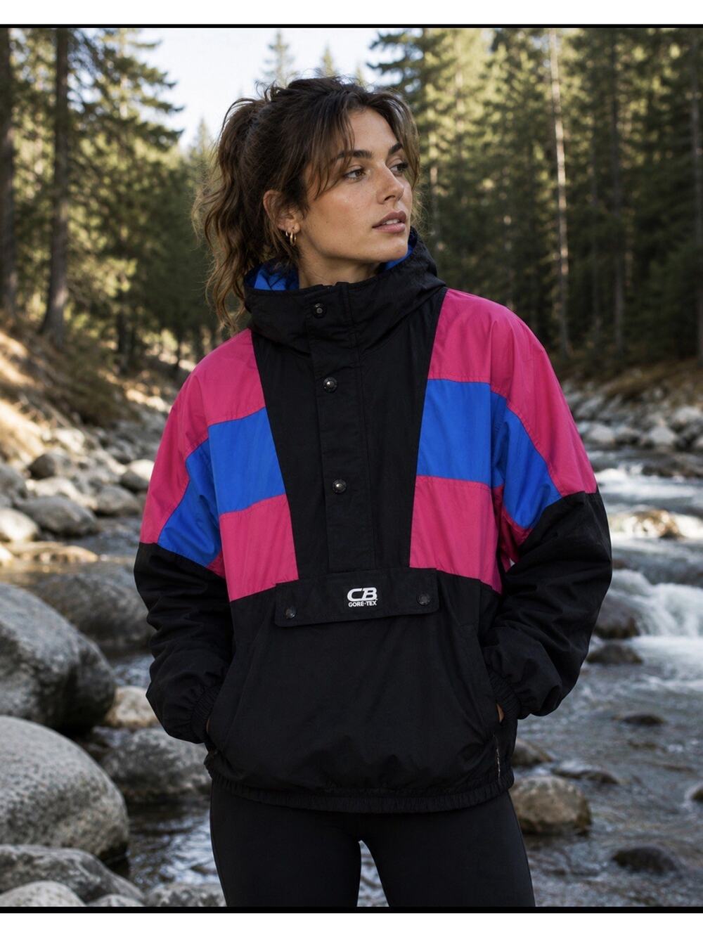 Vintage 80s/90s CB Sports Goretex Color Block Pullover Jacket Women's Sz M Retro